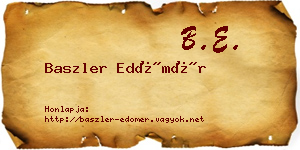 Baszler Edömér névjegykártya